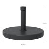 Outsunny 15kg Concrete Parasol Base, Heavy Duty Patio Umbrella Stand with Grip Handle, 46.5cm Round Garden Parasol Holder for 24 to 38mm Poles, Black