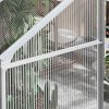 Outsunny 6 x 6ft Polycarbonate Greenhouse, Walk-In Greenhouse with Sliding Door, Adjustable Window, Aluminium Frame and Foundation, Garden Grow House with Rain Gutter, Silver