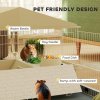 PawHut Guinea Pig Cage with Removable Pet Playpen, Waterproof Pad, Hay Feeder, Water Bottle, Food Dish, Hideaway, Balcony, Soft-Covered Ramp, Wheels, Small Animal Cage for Guinea Pig, Hedgehog