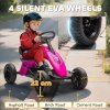 AIYAPLAY Pedal Go Kart for Kids, Children Ride-On Race Car with Silent EVA Tyres, for 2-5 Years, Pink