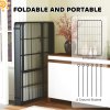 PawHut Dog Pen, 6 Panel Puppy Pen, Steel Dog Playpen, for Large Breeds, 100cm Tall, Black