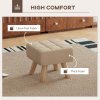 HOMCOM Modern Tufted Footstool, Fabric Foot Stool with Rubber Wood Legs, Padded Seat, for Living Room, Bedroom, Entryway