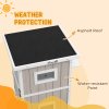 PawHut Outdoor Cat House, Wooden Cat Shelter 2 Tiers Feral Cat house with Removable Bottom, Escape Doors, Asphalt Roof, for 1-2 Cats - Light Grey