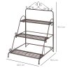 Outsunny 3 Tier Metal Plant Stand, Ladder Flower Pot Display Shelf, Storage Organiser Rack for Indoor Outdoor Patio Balcony Garden