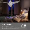 HOMCOM Reversible Ceiling Fan with Light, 3 Blades Indoor Modern Mount White LED Lighting Fan with Remote Controller, for Bedroom, Living Room, White