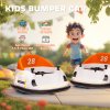 AIYAPLAY Kids Bumper Car, 360-Degree Rotation 12V Waltzer Car, Battery Powered Ride On Toy with Remote Control, Dual Joysticks, Music, USB, LED Lights, Horn for Boys Girls, Orange