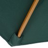 Outsunny 3(m) Garden Parasol, Pulley Operated Patio Umbrella, Wooden Parasol, Table Market Umbrella with Rope Pulley Mechanism and 8 Ribs, Dark Green