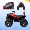 HOMCOM 12V Quad Bike, Battery Powered Ride on ATV with LED Lights, Music, Backrest, Forward, Backward, Electric Vehicle Toy Car for Kids, Red