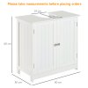 HOMCOM Under Sink Bathroom Storage Cabinet 2 Layers Vanity Unit Wooden - White