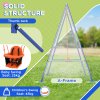 Outsunny 2 In 1 Nursery Swing for Toddlers, Kids, Garden Swing Set with Comfortable Seats, Safety Belt for Indoor, Outdoor Play - Blue and Orange