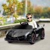 HOMCOM Lamborghini Veneno Licensed 12V Ride on Car, Electric Car for Kids with Butterfly Doors, 7km/h Kids' Electric Ride on with Remote, Music, Horn, Suspension for Ages 3-6 Years, Black
