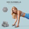 SPORTNOW Set of 2 Hex Dumbbells, Neoprene Weights Pair with Non-Slip Grip, Home Gym Fitness Training Equipment, 2 x 6kg, Grey