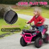 AIYAPLAY 12V Kids Electric Ride on ATV, Battery Powered Quad Bike with 4 Suspension Wheels, Forward Reverse Function, Headlights, Music, Storage Basket, for Ages 3-5 Years, Pink