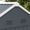 Outsunny 7 x 6 ft Garden Shed, Metal Shed with Single Door, Window and Air Vents, Galvanised Outdoor Lockable Tool Storage House, Dark Grey