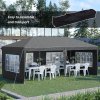 Outsunny 3 x 6m Garden Pop Up Gazebo, Height Adjustable Marquee Party Tent with Sidewalls, Storage Bag, Grey