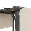 Outsunny 3 x 3(m) Garden Pergola, Outdoor Pergola Gazebo with Adjustable Canopy, Sun Shade Patio Canopy Shelter, Beige