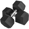 HOMCOM 2x20KG Rubber Hex Dumbbell Portable Hand Weights Dumbbell Home Gym Workout Fitness Hand Weight