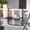 Outsunny Balcony Hanging Table, Metal Wall Mount Desk, Adjustable Folding Balcony Deck Table for Patio and Garden, Black
