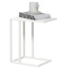 HOMCOM C Shape End Table w/Metal Frame Sofa Side Table Narrow Snack Coffee Table for Living Room
