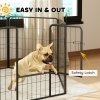 PawHut Dog Pen 6 Panels Puppy Pen Heavy Duty Pet Playpen for Indoor Outdoor for Dogs, Rabbits, Ducks 80cm High