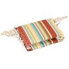 Outsunny Hanging Hammock Chair Swing Chair Thick Rope Frame Safe Wide Seat Indoor Outdoor Home, Patio, Yard, Garde Spot Stylish Multi-Color Stripe