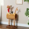 PawHut Cat Tree, 98cm Deer-Designed Cat Tower for Indoor Cats, Kittens, with Scratching Posts, Toy Ball, Tunnel, Brown