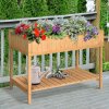 Outsunny Wooden Herb Planter with 8 Pocket, Raised Bed Container Garden Planter Boxes, 110L x 46W x 76Hcm, Natural