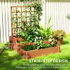 Outsunny 3 Tier Planters with Trellis for Vine Climbing, Wooden Raised Beds for Garden Patio, Outdoor Planter Box for Vegetables, Flowers, Herbs, Brown