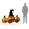 Outsunny 6ft Inflatable Halloween Large Pumpkin in Hat with Four Small Pumpkins, Blow-Up Outdoor LED Display for Lawn, Garden, Party