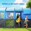 Outsunny 8-Person Camping Tent, Waterproof Family Tent, Tunnel Design, 4 Large Windows, Sleeping Cabins, 3000mm Water Column, Top Hook, Portable with Carry Bag, Blue