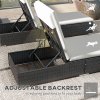 Outsunny PE Rattan Sun Loungers Set of 2, Five-level Adjustable Recliner Chairs w/ Soft Padded Cushion for Patio, Garden, Mixed Brown