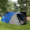 Outsunny Two-Man Camping Tent Dome Tent with Weatherproof Shell, Vestibule & Windows, for Fishing & Hiking, Blue and Grey