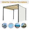 Outsunny 3 X 3 Meters Pergola with Retractable Roof, Garden Gazebo with Adjustable Sun Shade Canopy and Steel Frame, Cream White