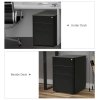 Vinsetto 3-Drawer Mobile Filing Cabinet, Steel Lockable File Cabinet for A4, Legal, Letter, Compact Under Desk Storage Unit with Pre-Assembled Body Except Wheels for Home Office, 39 x 48 x 59cm, Black