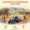 AIYAPLAY Ride on Tractor with Trailer, 12V Electric Vehicle with Remote Control, Ride on Car for Kids with Music, Shifter, Start-Up Sound for Ages 3-8 Years, Blue