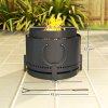 Outsunny Smokeless Fire Pit with Ash Catcher, 37cm Portable Wood Burning Firepit with Poker for Garden Camping Bonfire Party, Metal, Dark Grey