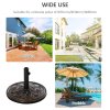 Outsunny 13kg Garden Parasol Base, Round HDPE Concrete Patio Umbrella Stand for 35mm / 38mm / 48mm Pole, Outdoor Sun Shade Parasol Weight Holder, Bronze Tone
