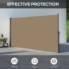 Outsunny Retractable Side Awning, Garden Privacy Screen Divider, Full Cassette Wind Breaker for Hot Tub, Balcony, Terrace, Pool, 400 x 180cm, Khaki