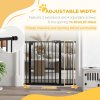 PawHut Dog Gate Stair Gate Pressure Fit Pets Barrier Auto Close for Doorway Hallway, 74-94cm Wide Adjustable, Black