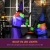 HOMCOM 1.8m Inflatable Halloween Lawn Decoration with LED Witches Around A Black Cauldron Outdoor Air Blown Holiday Decor