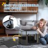 PawHut Dog Pen, Pet Playpen, Portable Foldable Dog Cat Playpen Soft Pet Cage with Storage Bag for Puppies, Rabbits, Kittens, Guinea Pigs, 74 x 60 x 45cm - Grey