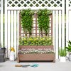 Outsunny 2-Tier Raised Garden Bed with Trellis, Wooden Elevated Planter Box with Drainage Holes, Outdoor Raised Planter for Climbing Plants, Fruits, Vegetables, Flowers, Brown