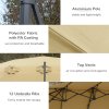 Outsunny 4.5m Patio Cantilever Roma Parasol, Large Double-Sided Rectangular Garden Umbrella with Crank Handle, 360 degrees Cross Base for Bench, Outdoor, Khaki