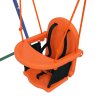 Outsunny 2 In 1 Nursery Swing for Toddlers, Kids, Garden Swing Set with Comfortable Seats, Safety Belt for Indoor, Outdoor Play - Blue and Orange