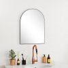 HOMCOM Arch Bathroom Mirror, 50 x 70cm Steel Framed Wall Mirror, Decorative Mirror for Bedroom, Living Room, Entryway