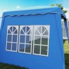 Outsunny 2.4 x 2.4m Pop Up Gazebo Canopy Tent with 2 Sidewalls and Carry Bag, Height Adjustable, UV50+ Party Tent Event Shelter for Garden, Patio, Blue