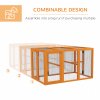 PawHut Wooden Chicken Run Hen Coop House Combinable Design Outdoor Use with Perches, for 1-3 Chickens, Ducks, 140 x 84 x 80cm