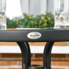 Outsunny 3 Pieces Rattan Bistro Set, 2 Seater Garden Furniture Set with Coffee Table and Stackable Chairs, Wicker Outdoor Table and Chairs for Garden, Porch, Balcony, Black