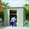 Outsunny 7 x 4ft Outdoor Garden Metal Storage Shed, Tool Storage Box for Backyard, Patio and Lawn, Light Green