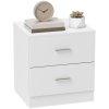 HOMCOM Bedside Table with 2 Drawers, Modern Nightstand, Cabinet Drawers Side Storage Unit for Bedroom, Living Room